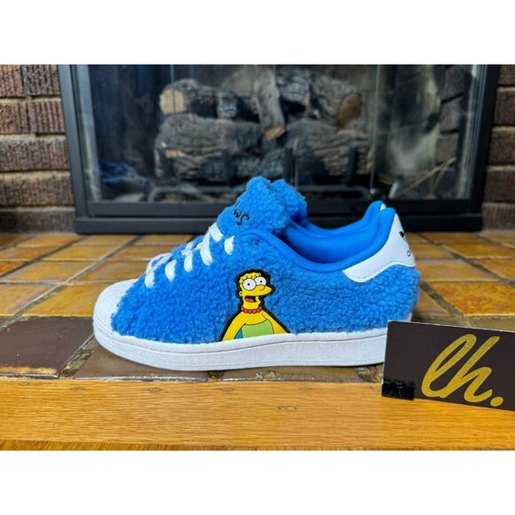 Youth 5 Adidas x The Simpsons Superstar Marge Blue Lifestyle Sneakers GX1774 - Picture 5 of 9